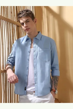 Dennis Lingo Men Self Design Spread Collar Full Sleeves Casual Shirt