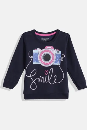 Eteenz Girls Conversational & Typography Printed Round-Neck Premium Cotton Sweatshirt