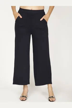 FUTURO REMOTO GIOIELLI Women Smart Loose Fit High-Rise Flat-Front Machine Weave Trousers
