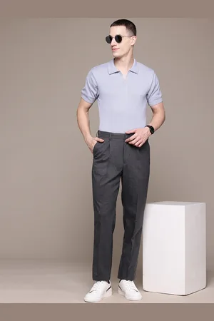 Nautica Men Flex Waistband Checked Classic Pleated Formal Trousers