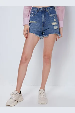 COVER STORY Women Blue Denim Shorts