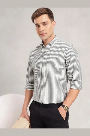 Nautica Premium Slim Fit Striped Pure Cotton Casual Shirt