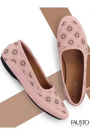 FAUSTO Women Pink Solid PU Ballerinas