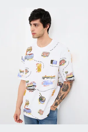 SPYKAR Men Conversational Printed Round Neck Cotton Relaxed Fit T-shirt
