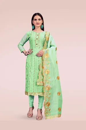 HERE&NOW Floral Embroidered Sequinned Unstitched Dress Material