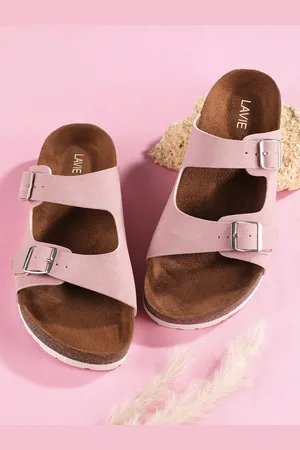 LAVIE Women Textured Open Toe Flats with Buckles