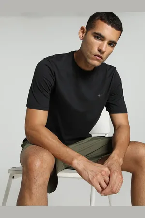 PUMA Men Graphics Logo Brand Logo Printed Pure Cotton Short Sleeve T-Shirt
