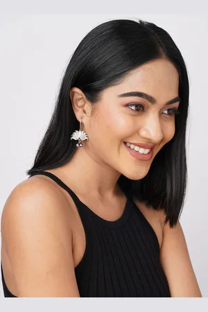 Binnis Wardrobe German Silver Floral Drop Earrings