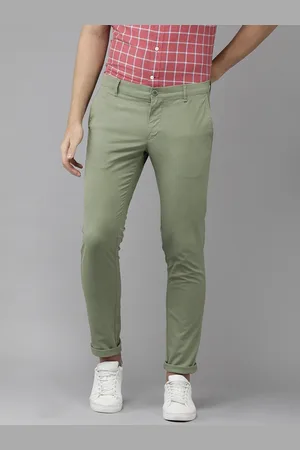 U.S. Polo Assn. U S Polo Assn Men Olive Green Slim Fit Corduroy Trousers