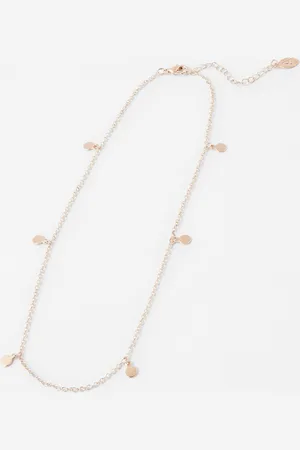 Accessorize Rose Gold Plated Metal Discy Chain Pendant Necklace