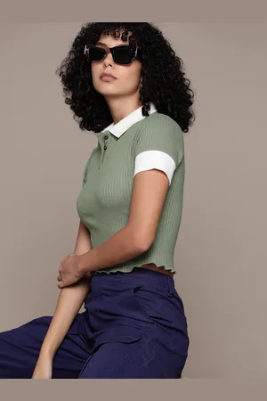 Roadster The Lifestyle Co. Ribbed Contrast Detail Polo Collar T-shirt