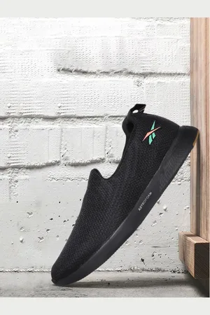 Reebok Men Black Woven Design Out Bound Slip On Walking Shoes