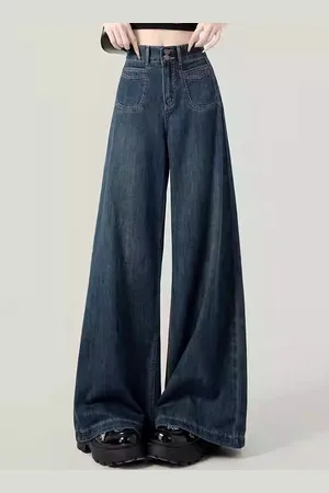 DressBerry Women Wide Leg High-Rise Light Fade Jeans