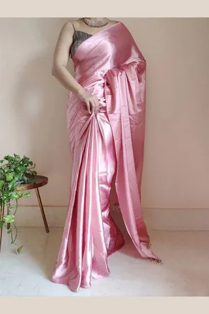 Saadhvi Beads and Stones Satin Saree