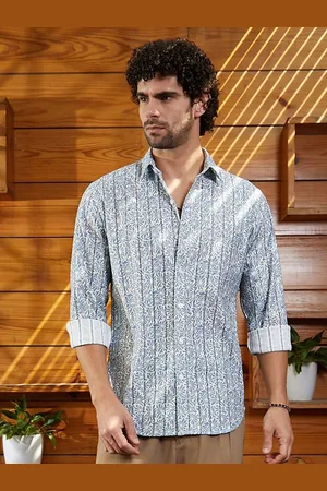 Campus Men Comfort Opaque Striped Casual Shirt