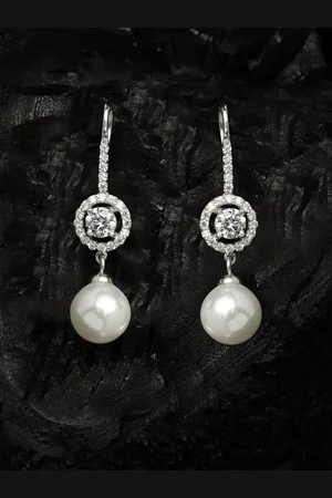 CLARA Silver-Toned Contemporary Drop Earrings