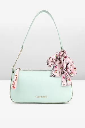 Caprese Structured Shoulder Bag With Scarf