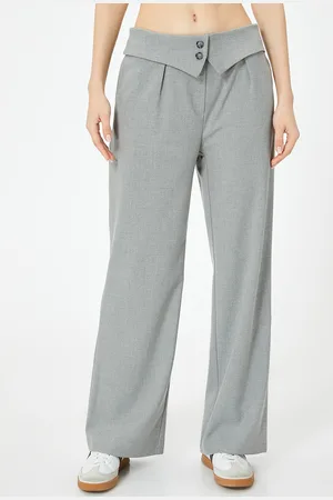 Koton Women Solid Mid-Rise Regular Fit Trousers