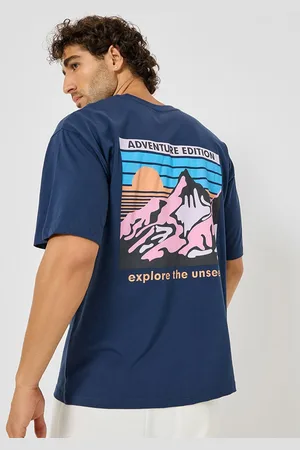 Styli Graphic Printed Drop-Shoulder Sleeves Oversized Pure Cotton T-shirt