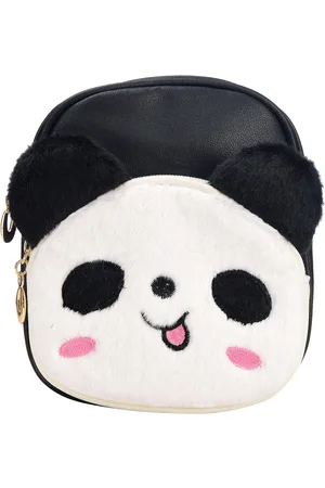 Kids On Board Kids Black Panda face 7 inches Picnic Backpack