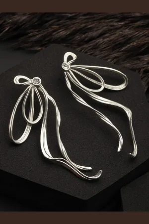 Krelin Silver Plated Contemporary Drop Earrings