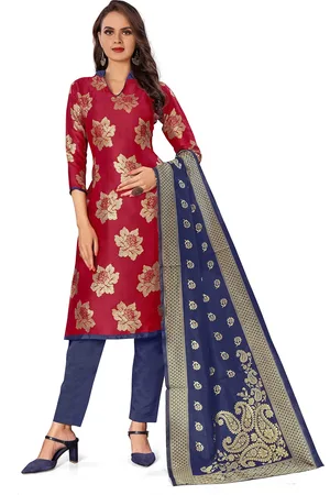 HERE&NOW Floral Woven Design Unstitched Dress Material