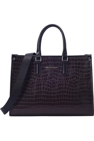 Lino Perros Croc Textured Structured Handheld Bag