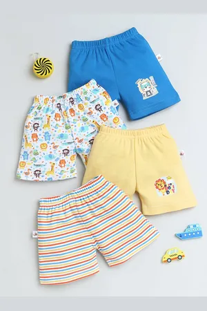 BUMZEE Boys Pack Of 4 Mid-Rise Cotton Shorts