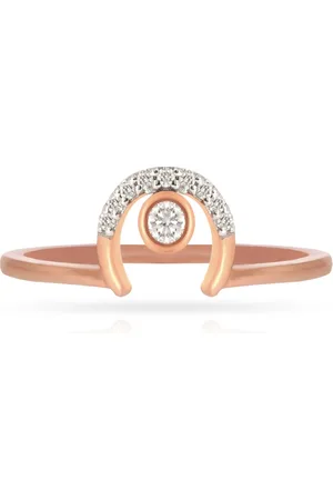 BHIMA 18K BIS Hallmark 750 Purity Rose 18 Kt Gold Hazel Spark Diamond Ring