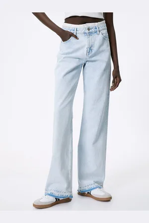 Koton Women Straight Fit Mid-Rise Clean Look Cotton Jeans