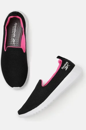 Reebok Women Black Woven Design Inbound Slipon Walking Shoes