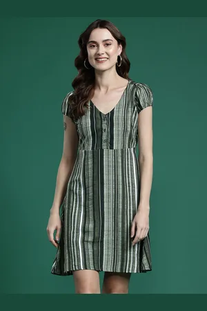 DressBerry Striped A-Line Mini Dress