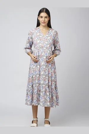 MeeMee Women Floral Print Applique Formal Fit & Flare Midi Dress