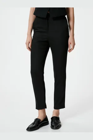 Koton Women High Rise Cropped Trousers