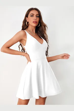 Corsica Crisscross Backless Fit & Flare Mini Dress