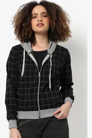 Campus Self Design Checked Windcheater Crop Outdoor Tailored Jacket