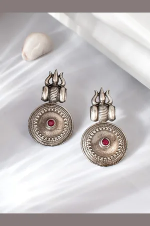 Dastoor Silver-Plated Contemporary Drop Earrings