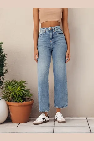 DressBerry Women Street Edge Straight Fit Heavy Fade Jeans
