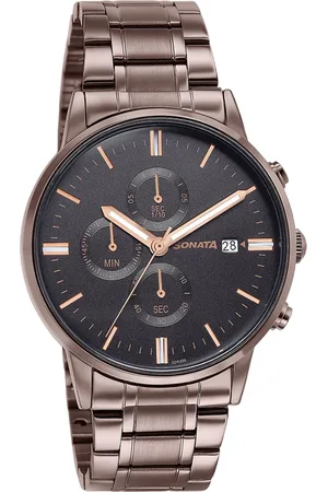 Sonata Men Dial & Stainless Steel Straps Analogue Watch 77145QM01