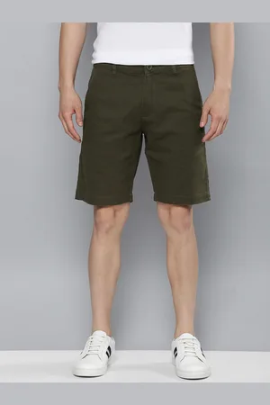 Mast & Harbour Men Olive Green Solid Chino Shorts