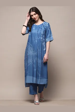Biba Women Printed Regular Kurta with Trousers