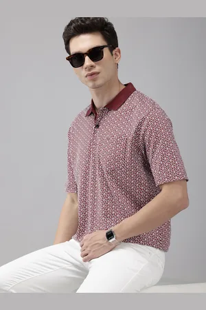 ColorPlus Geometric Printed Polo Collar Pure Cotton T-shirt
