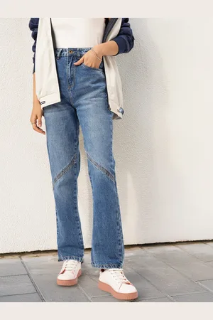 DressBerry Women Street Vibe Panelled Straight Fit Jeans