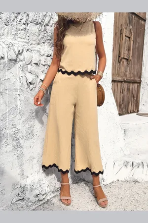 Mast & Harbour Beige Top & Trousers Co-Ord