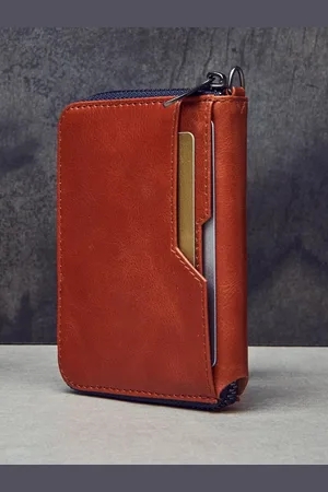 Contacts Unisex Leather Zip Around Wallet
