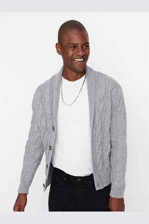 Trendyol Men Grey Cardigan