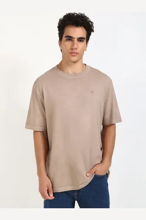 Calvin Klein Men Solid Round Neck Cotton Relaxed Fit T-shirt