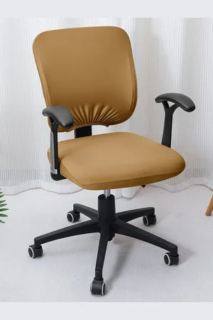 HOKIPO Brown 140 GSM Stretchable Office Chair Cover