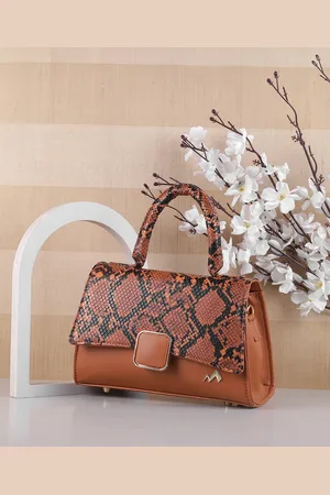 Metro Animal Textured PU Structured Handheld Bag with Cut Work