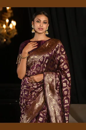 Ishin Woven Design Zari Banarasi Saree